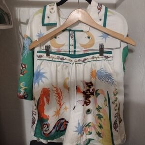 Button Down Shirt with Animal Print